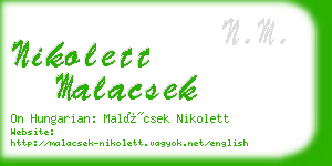 nikolett malacsek business card